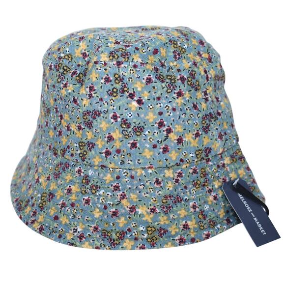 Melrose and Market Corduroy Bucket Hat - One Size - Blue / Green Floral - NWT - Picture 5 of 5
